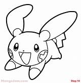 Plusle Pages Coloring Minun Getcolorings Pokemon Draw sketch template