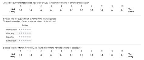 sample questions customer satisfaction surveys