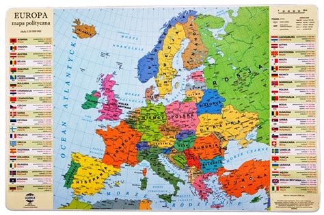 podkladka na biurko mapa polityczna europy dane  cena