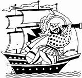 Coloring Columbus Christopher Pages Ships Popular sketch template