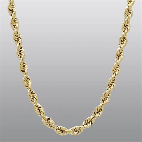 yellow gold rope chain