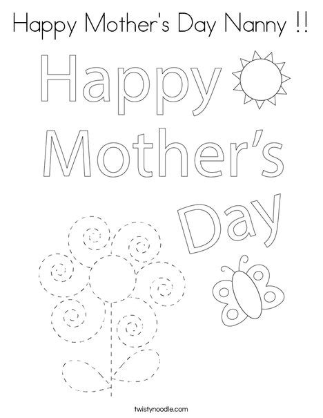 happy mothers day nanny coloring page twisty noodle