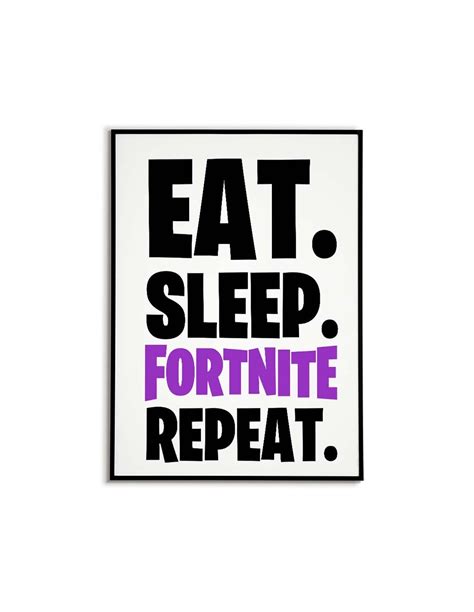 fortnite typographic poster   inscription eat sleep fortnite repeat