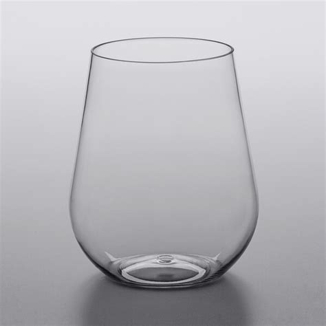 Visions 14 Oz Clear Plastic Stemless Wine Glass 16 Pack