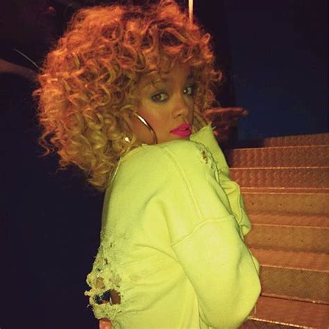 curly hair fashion pink lips rihanna image 490798 on