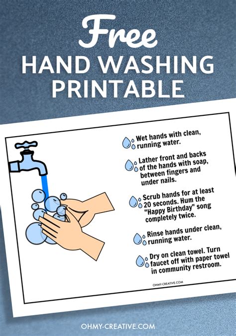 printable hand washing sign   creative