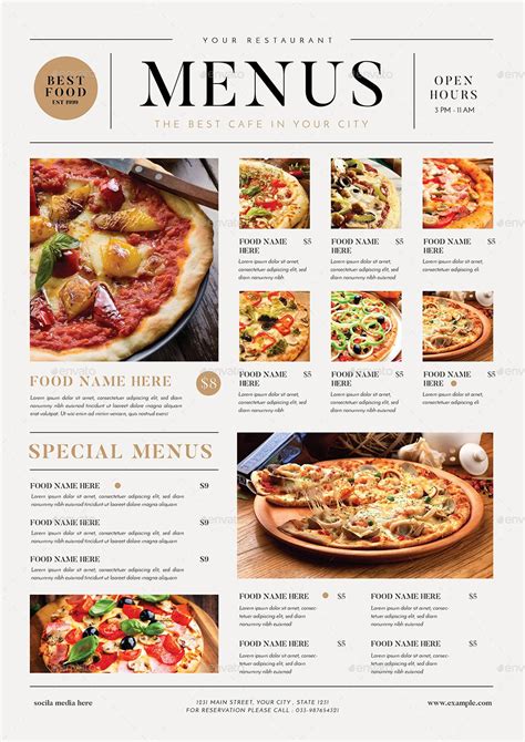 simple food menus food menu food menu design cafe menu design