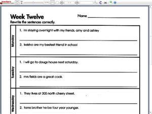daily language review   grade worksheet lesson planet