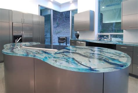 adorable stylish glass kitchen countertop design ideas