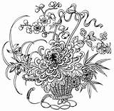Coloring Pages Advanced Printable Adult Adults Flowers Printablee Via sketch template