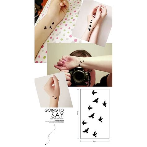 women sexy finger wrist flash fake tattoo stickers liberty small birds