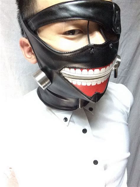 Tokyo Ghoul Kaneki Ken Mask Black Leather W Metal For J