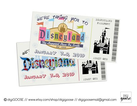 editable disneyland gift card disneyland disneyworld boarding pass