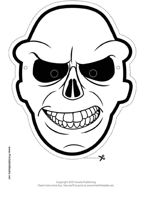 skull outline mask template printable