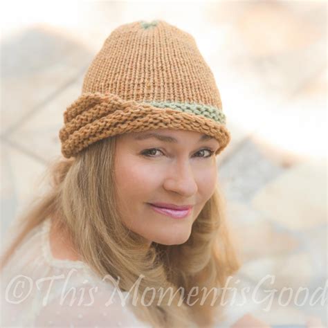 loom knit folded brim cloche hat pattern vintage style hat etsy