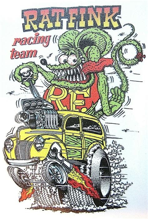 Rat Fink Racing Team Decal Hot Rat Rod Car Sticker Ed