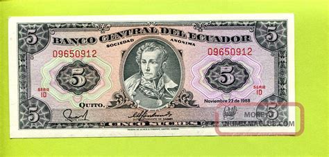 ecuador  sucres  uncau banknote paper money