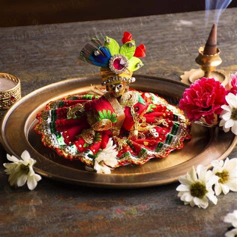 buy beautiful laddu gopal brass idol   india mypoojaboxin