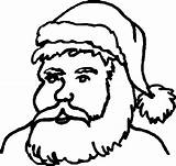 Santa Coloring Face Pages Claus Christmas sketch template