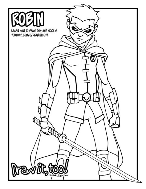 robin coloring pages kamalche