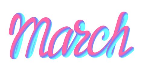 lettering march   effect  transparent background fluorescent