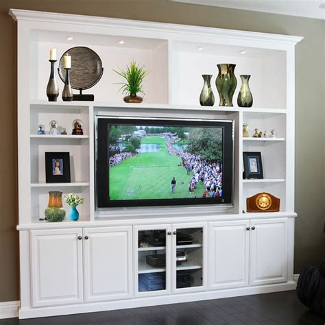 entertainment centers built  niches transitional family room