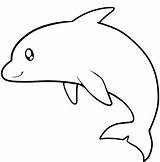 Dolphin Template Kids Easy Coloring Templates Animal Outline Drawing Drawings Line Pages Stencil Colouring Printable Outlines Simple Draw Print Baby sketch template