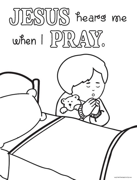 children praying  jesus coloring pages