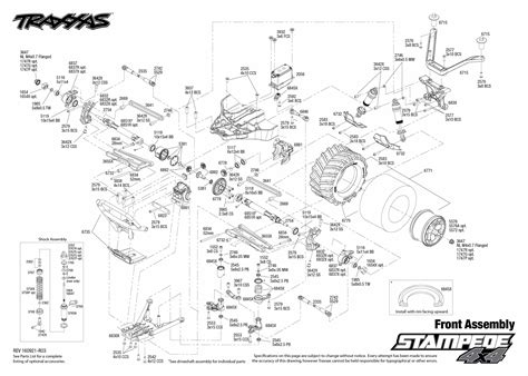 exploded view traxxas stampede  wd tq rtr front part astra