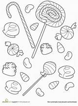 Candy Coloring Pages Kids Printable Christmas Sweet Colouring Halloween Worksheet Lollipops Gum Color Print Sheets Worksheets Food Drops Teeth House sketch template