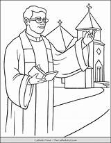 Priest Thecatholickid Drawing Colouring Deacon Sacraments Colorare Holy Disegni Alberto Hurtado sketch template