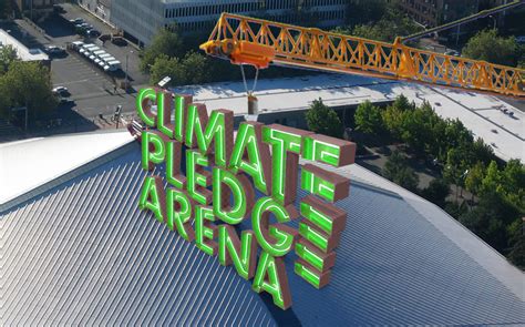climate pledge arena sign removed  speaking   climate