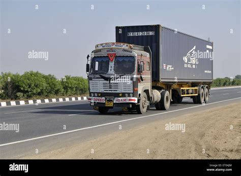 container truck   delhi  agra highway delhi india stock photo alamy