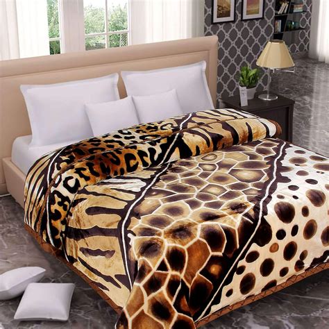 buy home comfort super soft double bed reversible mink blanket animal print