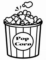 Popcorn Coloring Pages Pop Corn Clipart Movie Bowl Outline Kids Box Printable National Template Color Print Theater January Book Cliparts sketch template
