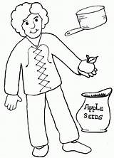 Johnny Appleseed Coloring Pages Printable Color Clip Kids Sheets Activities Song Friday Cliparts Apple Popular Choose Board Paper Coloringhome Preschool sketch template
