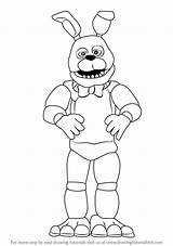 Bonnie Fnaf Coloring Drawing Pages Five Nights Draw Freddys Freddy Dibujos Step Drawings Printable Sketch Toy Withered Spring Foxy Drawingtutorials101 sketch template