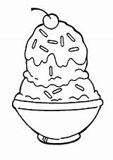 Cream Ice Coloring Sundae Pages Sprinkles Bowl Color Printable Template Colouring Sheets Kids Print Choco Covered Mickey Mouse Getdrawings Visit sketch template