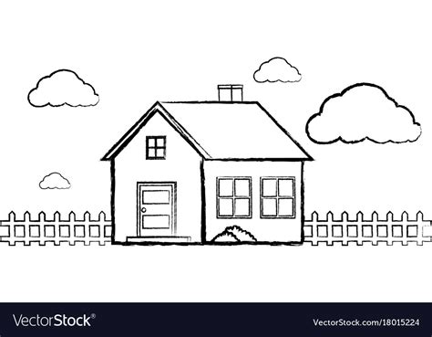 doodle  single house  color royalty  vector