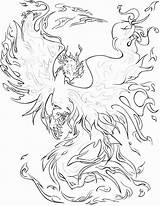 Coloring Pages Phoenix Elements Fenix Fire Adults Printable Print Four Colouring Fairy Goose Deviantart Sheets Dragon Adult Realistic Kids Book sketch template