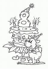 Birthday Coloring Pages 8th Happy Kids Cake Printables Colouring Cards Wuppsy Sheets Drawing Holiday sketch template