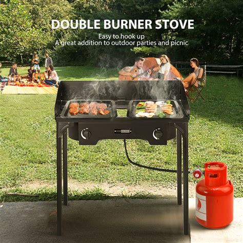 double burner stove heavy duty outdoor dual propane walmartcom walmartcom