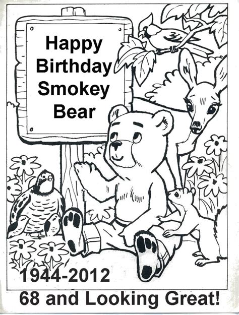 smokey  bear coloring pages ideas cosjsma
