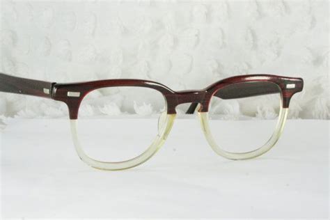 60s mens glasses 1960 s browline eyeglasses red by thayereyewear 129