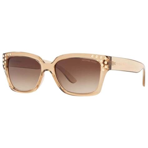 michael kors mk2066 334313 light brown crystal rectangle sunglasses for