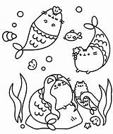 Pusheen Cat Coloring Pages Getcolorings Unde sketch template