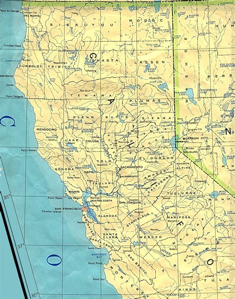 mapa político del norte del estado de california tamaño completo ex