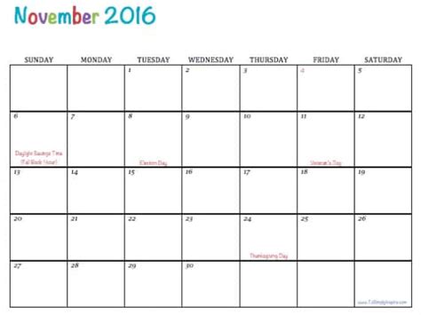 free printable 2016 calendars