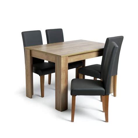 buy argos home miami oak effect table  charcoal chairs dining