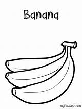 Banana Coloring Pages Clipart Color Kids Fruits Print Abc Comments Popular Library Coloringhome sketch template